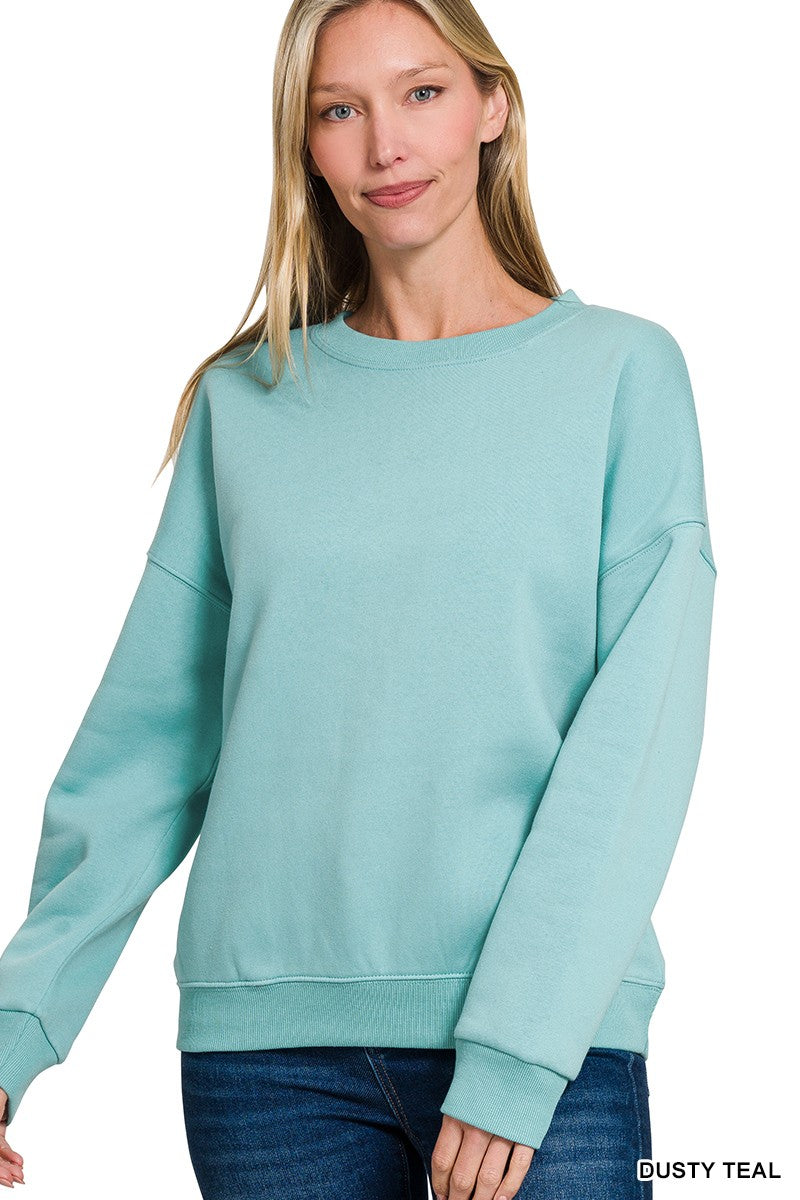 Fleece Drop Shoulder Sweatshirts