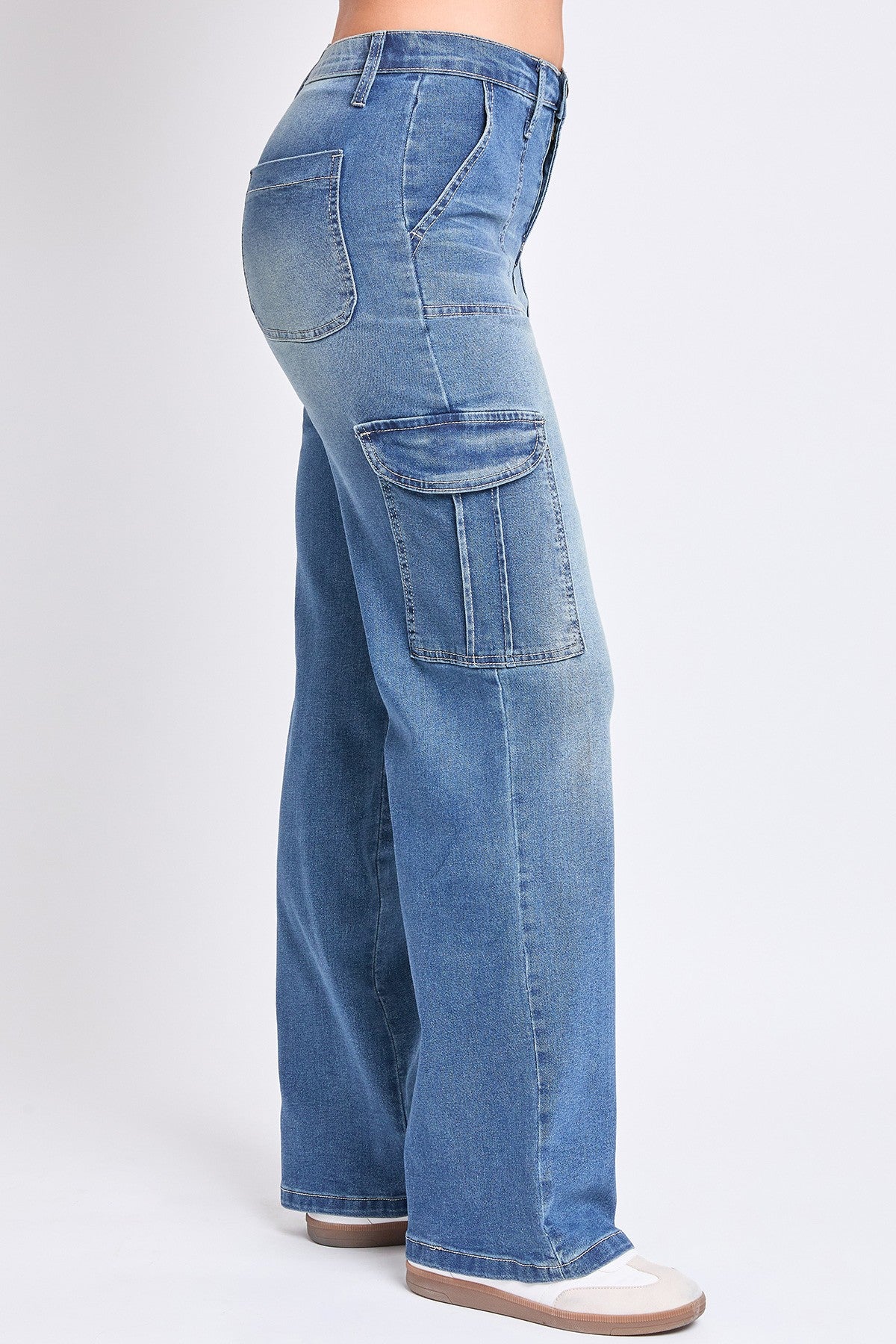 YMI High Rise Cargo Straight Leg Jeans