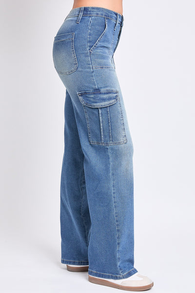 YMI High Rise Cargo Straight Leg Jeans