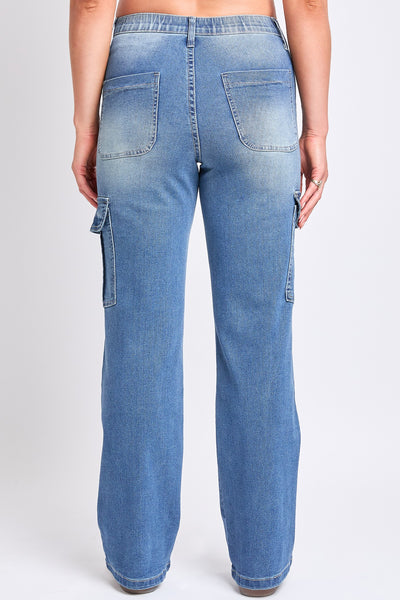 YMI High Rise Cargo Straight Leg Jeans