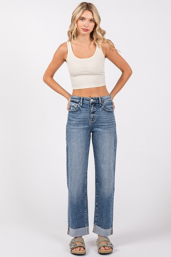 Petra High Rise Baggy Straight Leg Jeans