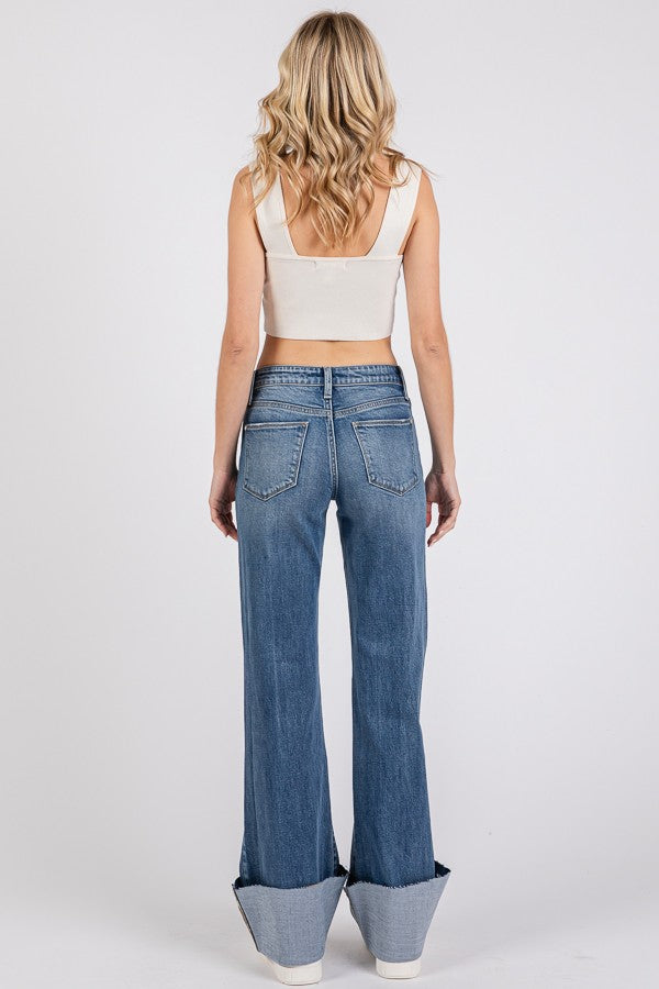 Petra Mid Rise Relaxed Flare Jeans
