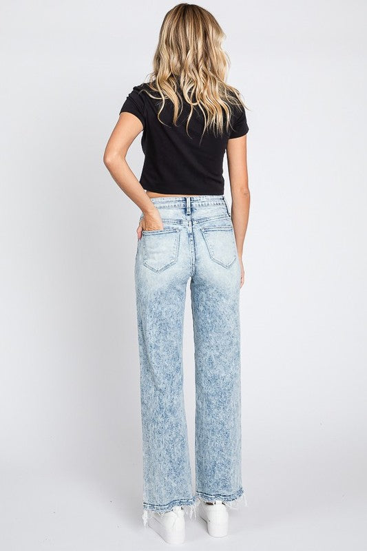 Petra Super High Rise Straight Light Wash Jeans