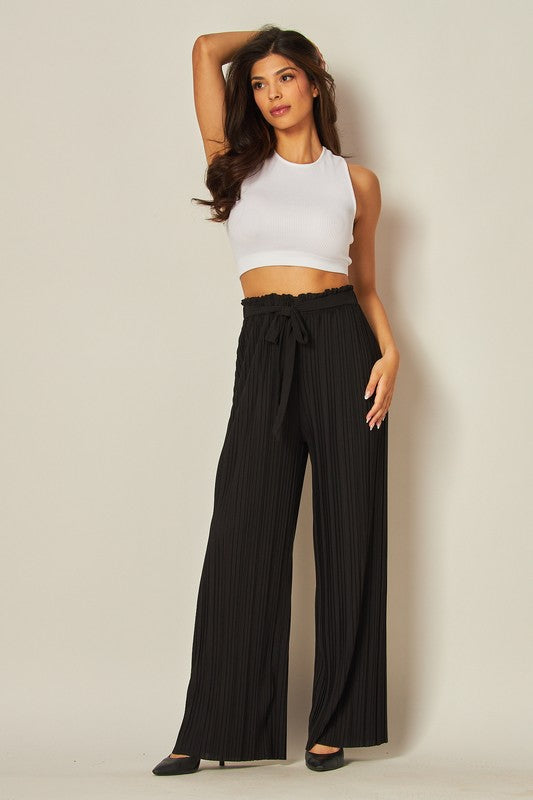 Plus Size Pleated Wide Leg Pants