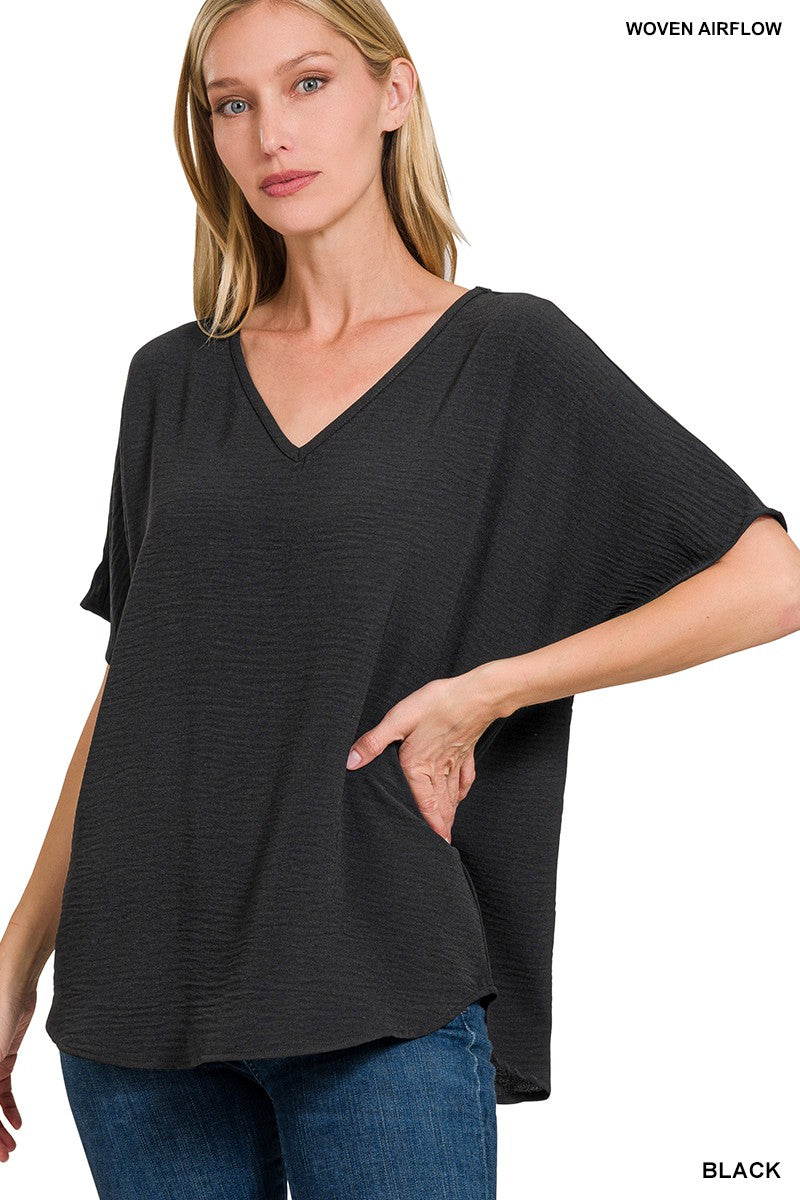 Woven Short Sleeve Top