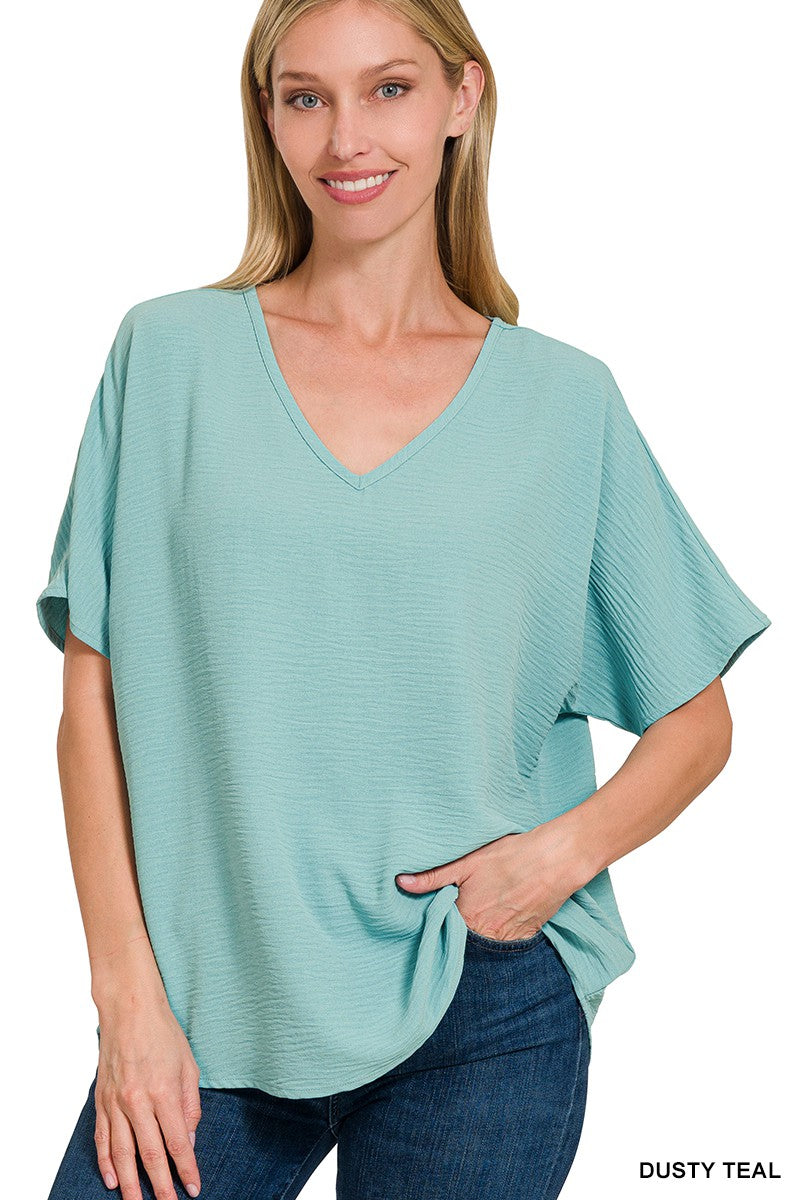 Woven Short Sleeve Top