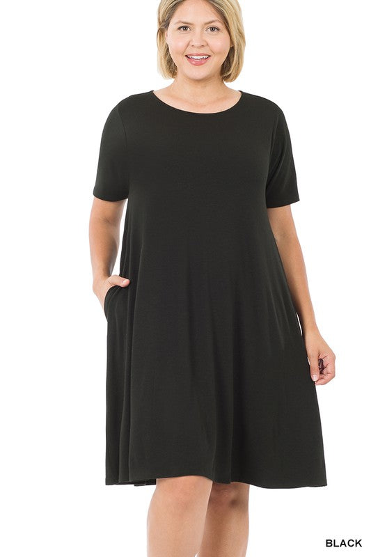 Plus Size Short Sleeve Essential Dress