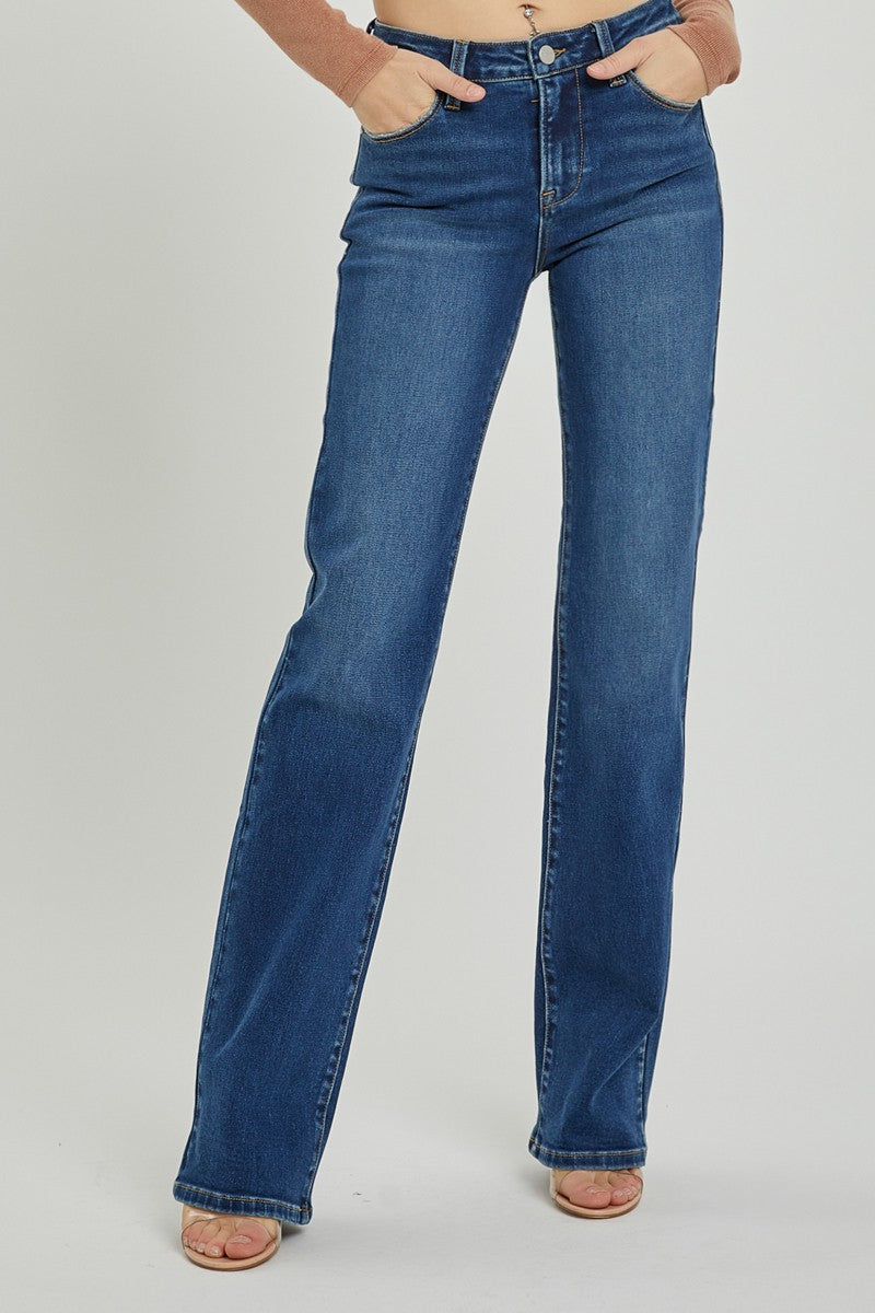 Risen Straight Leg Jeans