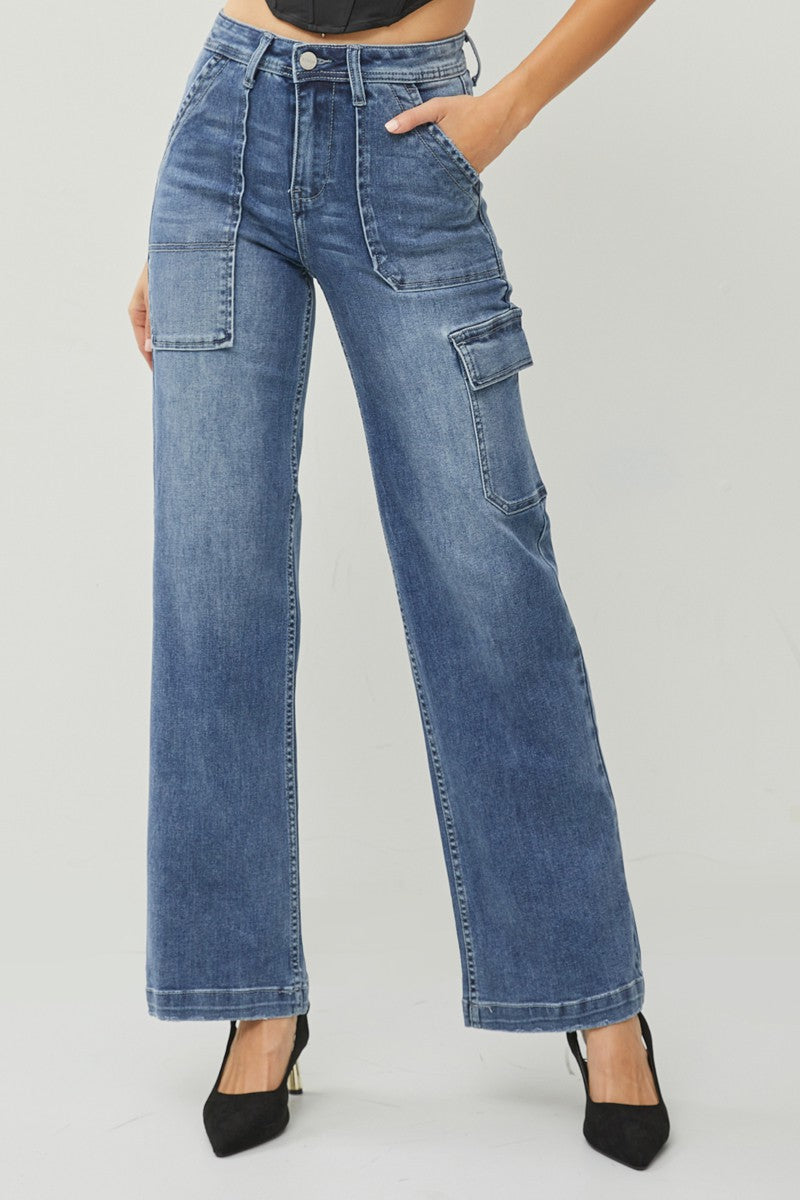 Risen Wide Leg Cargo Jeans – Crossed Arrows Boutique