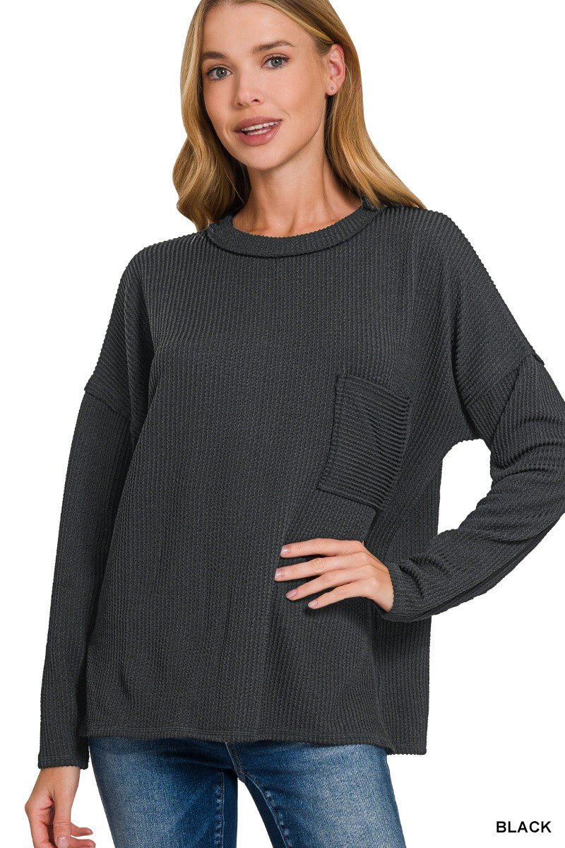 Corded Long Sleeve Top