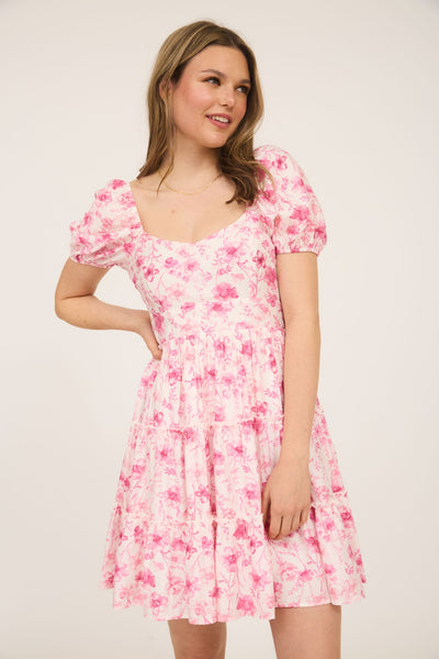 Floral Tiered Mini Dress