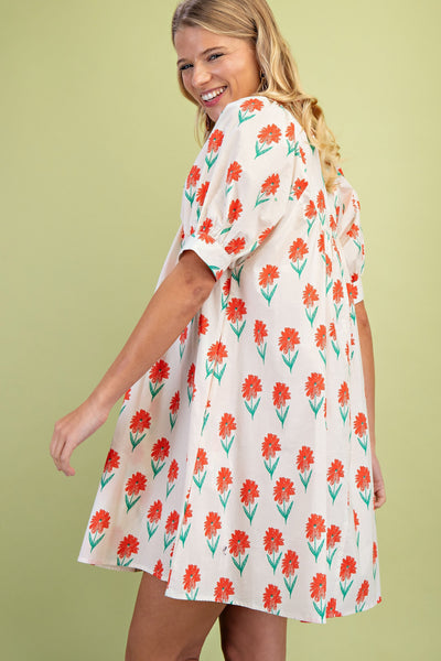 Floral Print Mini Dress