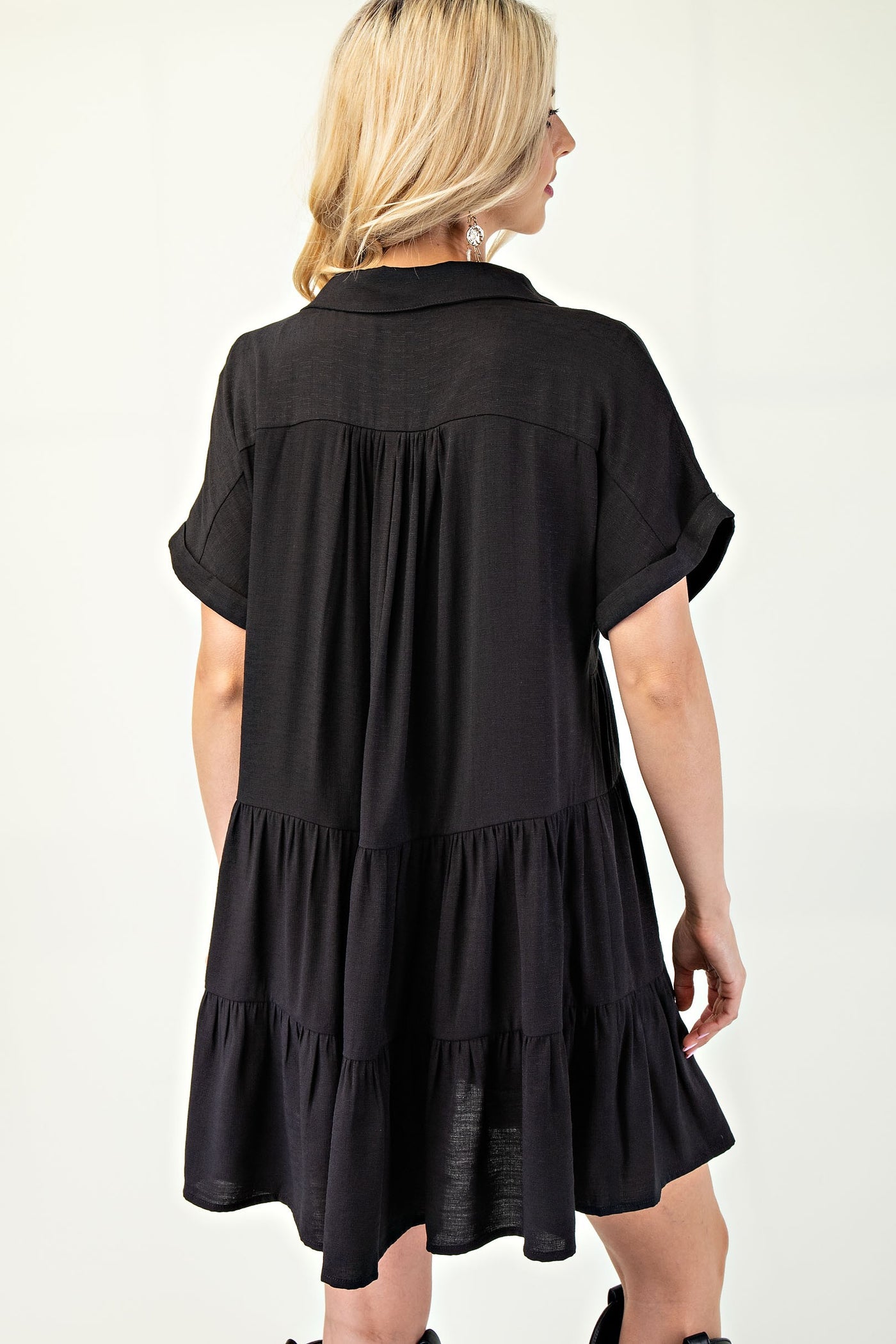 Embroidered Collar Dress