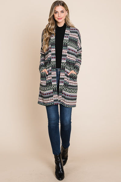 Tribal Print Cardigan