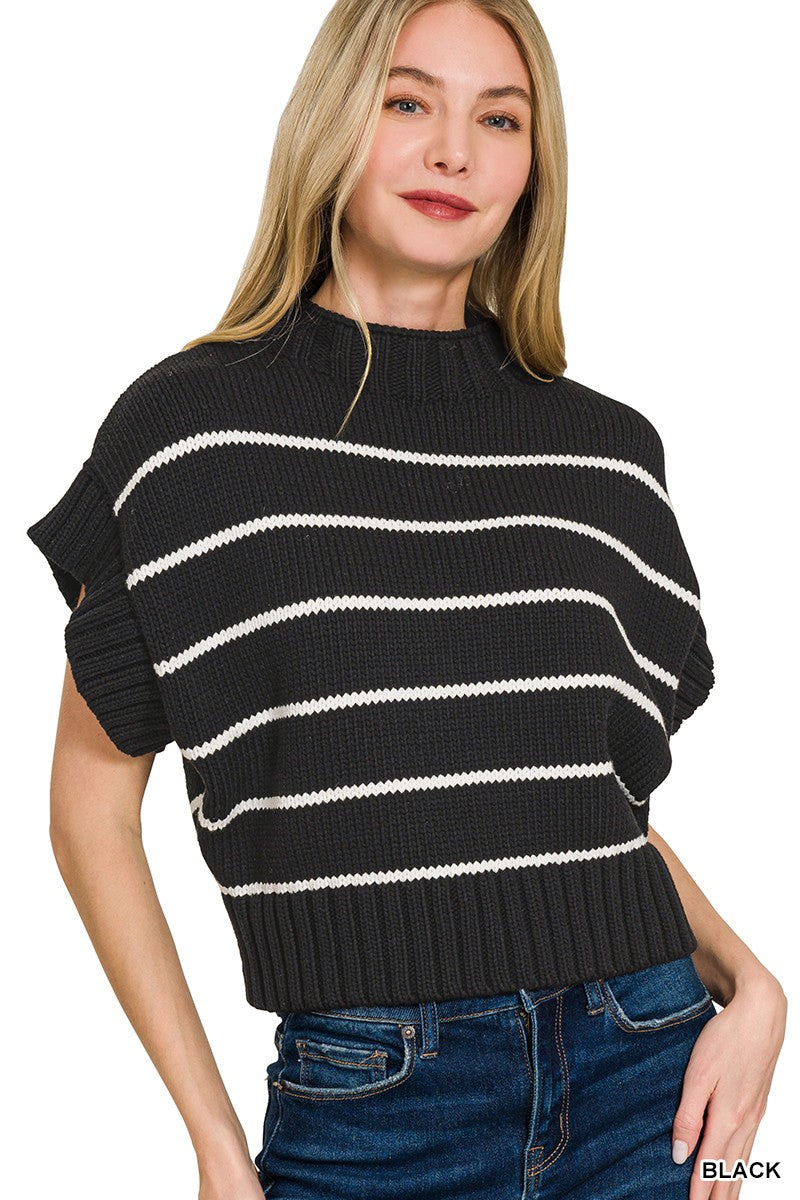 Cropped Mock Neck Sweater