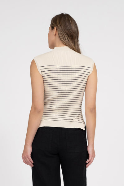 Mock Neck Sleeveless Sweater Top