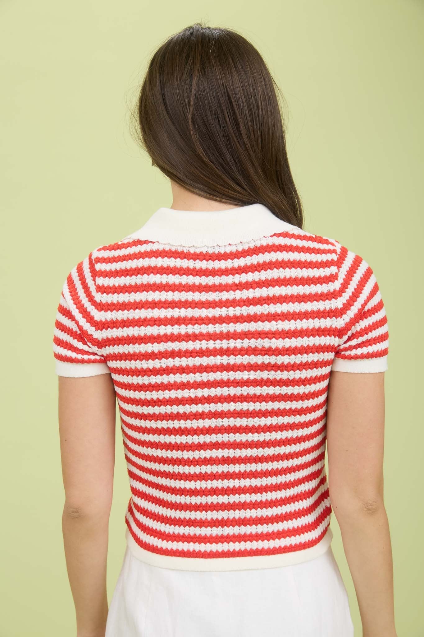 Striped Collared Top