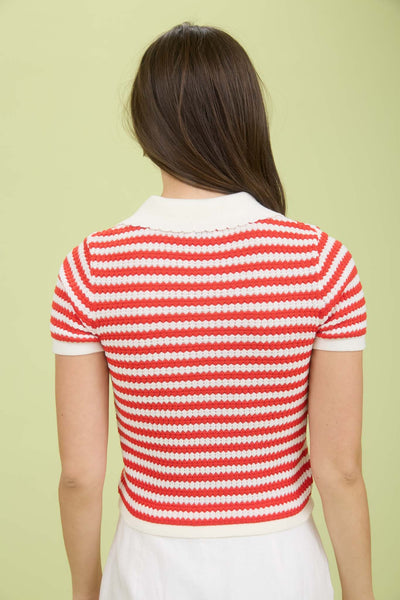 Striped Collared Top