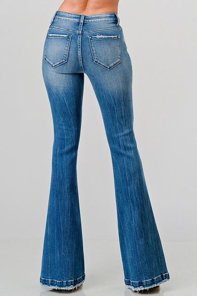 Petra Mid Rise Petite Flare Jeans