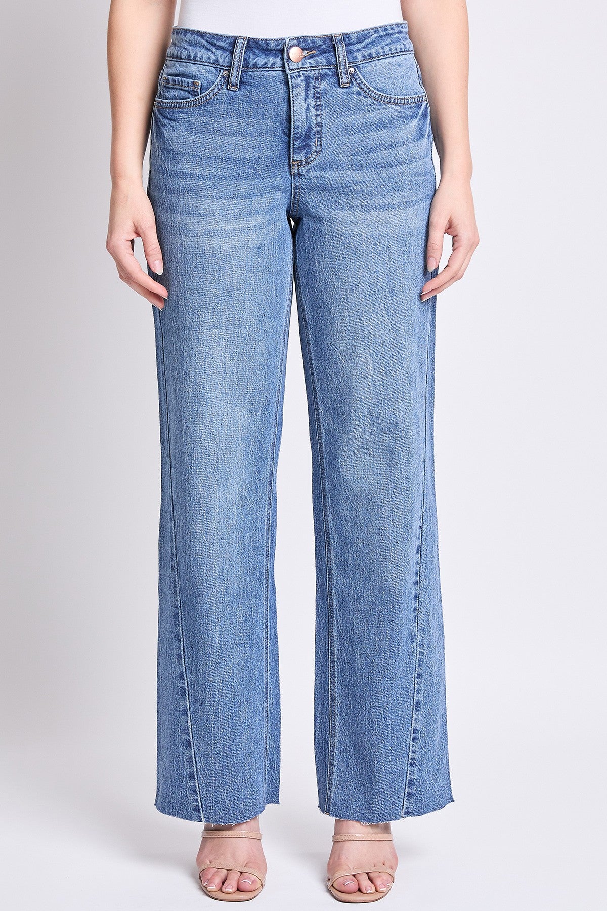 YMI High Rise Wide Leg Angle Seam Jeans